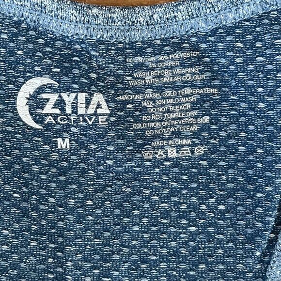 Zyia Active Copper Charged Blue Gray Racerback Activewear Tank Top - Picture 6 of 9